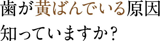歯が黄ばんでいる原因知っていますか？